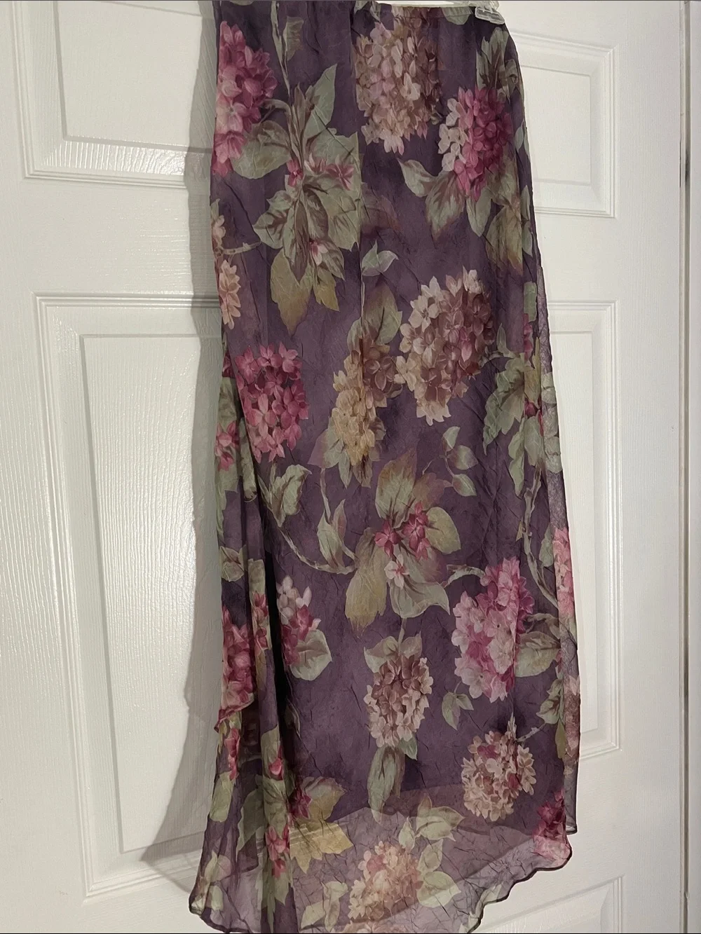 Unk Purple Floral Maxi Skirt with Pink and Green Blooms - Picture 3 of 3